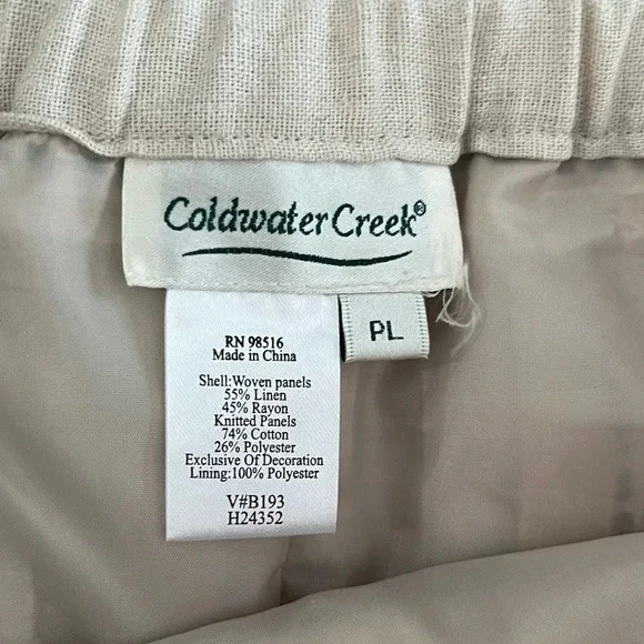 Vintage Skirt Petite Large PL 90s 2000s Linen Lace Maxi Coastal Ethereal Modest - Picture 7 of 8